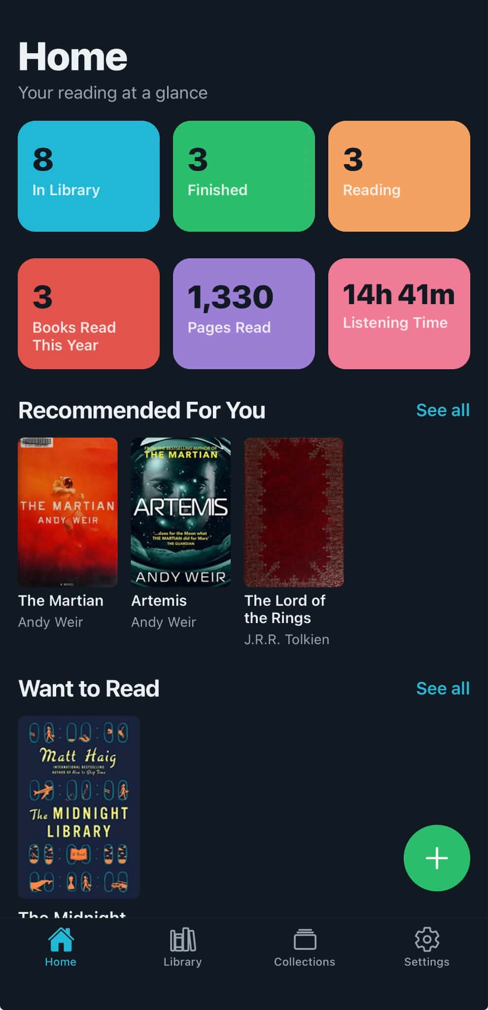 Mybrary app home screen